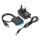 USB 3.0 To SATA Convert Cable SSD HDD Hard Drive Adapter (with UK Plug) A