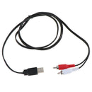 Dual RCA Male to USB Male A Composite Adapter Audio Video Data Extension Ca Nw