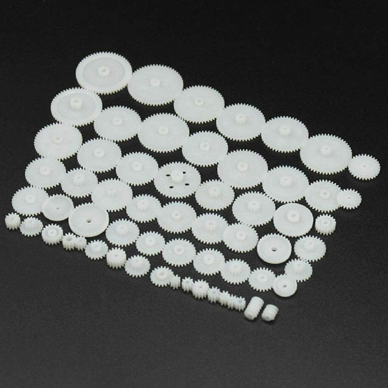Set of 58 Plastic Gears Worm Kids Toys Car Models Robot RC Part Accessories