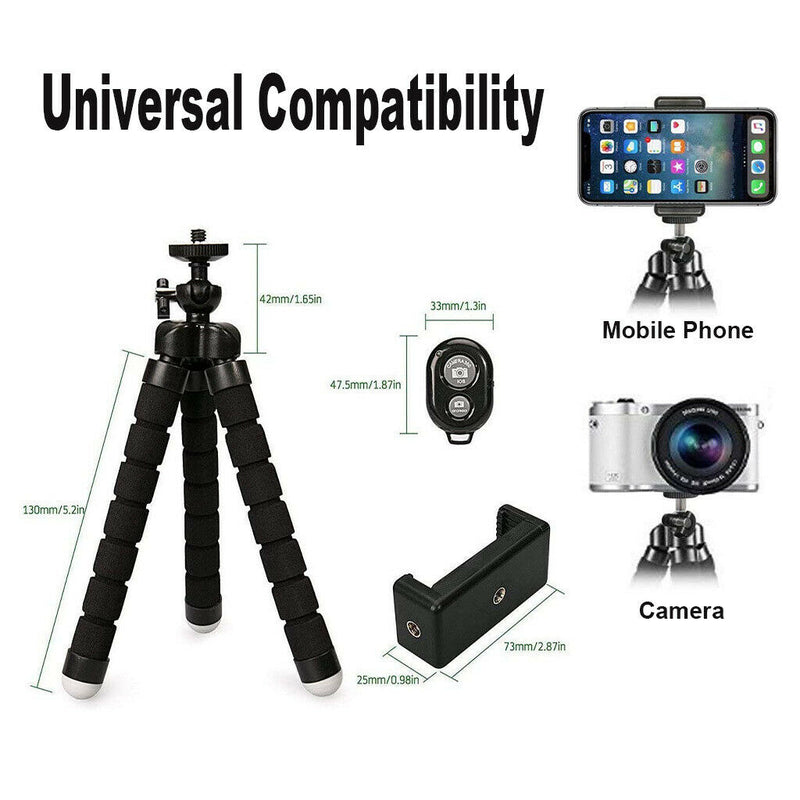Universal Flexible Tripod Phone Camera Stand Holder with Bluetooth Remote
