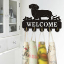 Towels Scarfs Key Holder Wall Hook Self  5 Hooks Dachshund Shape Bag