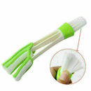 Double Heads Cleaning Brush Car Air Conditioning Vent Outlet Window Dust Cl W1S9
