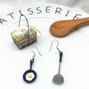 Fashion Women Asymmetric Fried Egg Pan Shovel Drop Dangle Earrings Jewelry G Gw