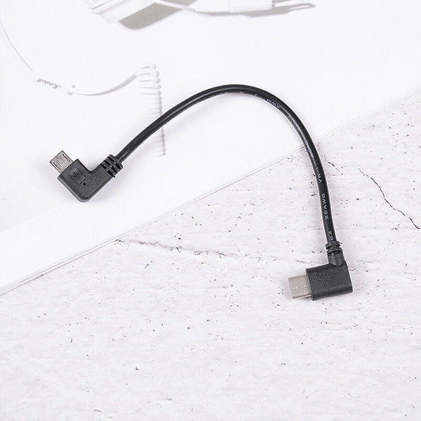 26cm left angle micro usb to type c cable otg at both ends for oppo ha-2se ï¼D