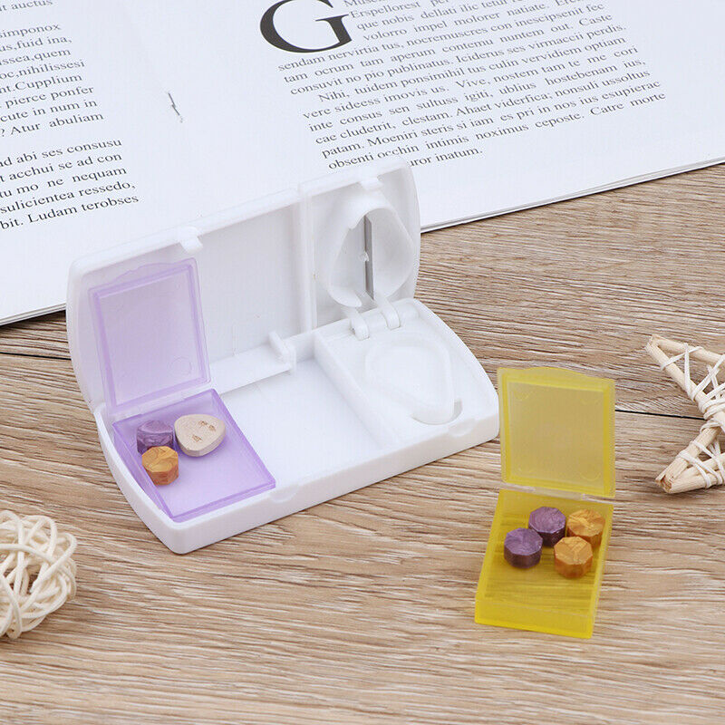Mini Travel Cutter Splitter Medicine Storage Splitters Cut Pill Cases Dispens Gw