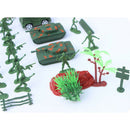 Plastic Military Playset, 52pcs 4cm Soldier Army Men Figures & Accessories