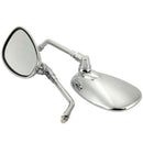 2PCS Motorcycle Oval Chrome Rear View Glass Mirror For Ducati KTM Kawasaki BX