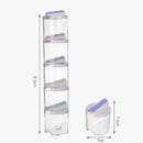 5pcs Portable Transparent Superimposed Spice Seasoning Jars Kitchen Supply