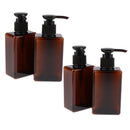 4pcs Refillable Empty Amber PET Bottles - Plastic Shampoo, Conditioner & Wash