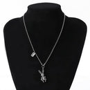 Women Men Fashion Pendant Rabbit Necklace Stainless Steel Geometric Gift Hip Hop
