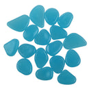 100 Man-Made Glow in the Dark Pebbles Stone for Garden Walkway Sky Blue
