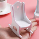 2Pieces Mini Wooden 1/12 Scale Miniatures Furniture Rocking Chair Crafts