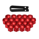 40 Sets 17mm Deep Wheel Chrome Lug Bolt Cover Auto Hub Tyre Screw Decor Red