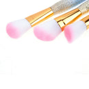 10pcs/set Fish Tail Makeup Brush Foundation Powder Makeup Cosmetic Tools