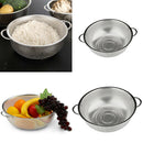 2Pcs Stainless Steel Strainer Food Sifter Fruit Washing Bowl Kitchen Storage