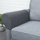 Gray & Burgundy Sofa Armrest Covers 4 Pcs Sofa Arm Protector, Stretch to Fit