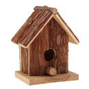 2 Pieces Hand Carved Rustic Wooden Birds House Creative Hanging Art Decor Garden