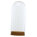 8x18cm Desktop Cloche Jar Glass Dome Cover Succulent Terrariums w/Wood Cork