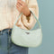 Fashion Women Handbag Nylon Simple Shoulder Shopping Bag Zip Totes (Green) A#S