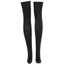1 pair of women's cotton knit over knee stocking pattern spiral stockings ( I5L3