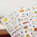 6 Sheets PVC Cute Cartoon Cat Paper Stickers for Diary Scrapbooking Crafts D1U0