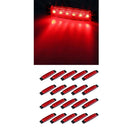 20Pcs Amber 6 LED Side Marker Indicator Light Lamp Trailer Vehicle 24V Red