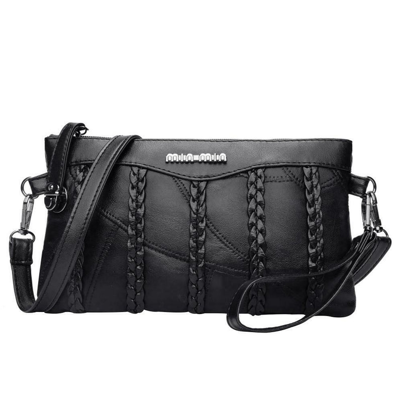 Fashion Leather Women Shoulder Crossbody Handbag Solid Color Envelope Bag
