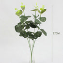 37CM Artificial Eucalyptus Stem Plastic Greenery Leaf Stem Christmas Decor