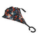 Rose Folding Reverse Umbrella Double Layer Inverted Windproof Rain Car Umbr