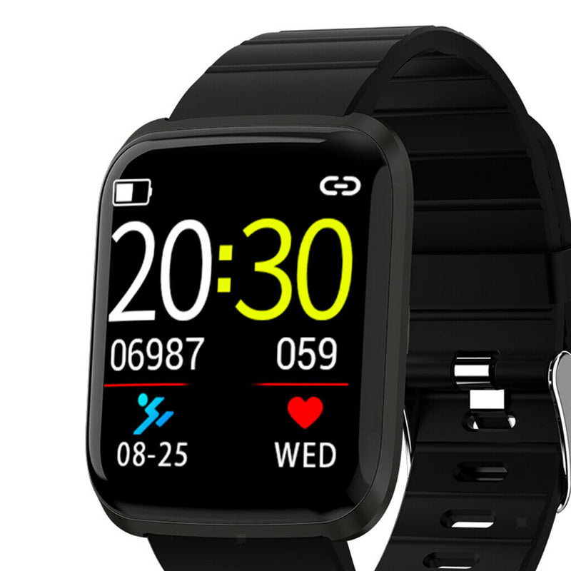 1.3inch Screen Smart Watch Blood Pressure Waterproof Fitness Tracker Black