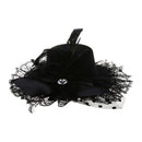 Black Mini Hat Feather Hair Clip with Bow Z6Q9
