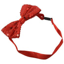 Sequin Bow Tie Dickie Bow Fancy Dress Dance Wear Red Party