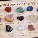 15 Gemstones of the World Minerals Specimen in Display Case Home Decor Gift
