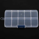 10 Slots Adjustable Plastic Fishing Lure Hook Tackle Box Storage Case Organ