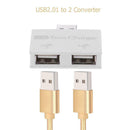 1-to-2 port usb 2.0 male usb Twin dual splitter hub cord adapter converter USA