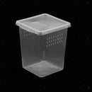 Clear Plastic Reptile Insect Spider Habitat Feeding Box Container 8x8x11cm
