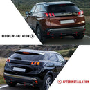 for Peugeot 3008 5008 Allure 2017 - 2019 Exhaust Pipe Tail Cover ABS Rear E