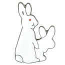 Creative White Rabbit Brooch Evil Animal Bunny Enamel Pins Metal Buckle Pin M3B7
