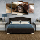5 Panel  Wall Art Scenic Picture Paint Printed on Canvas Pet Cat