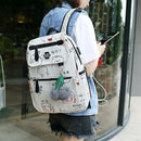 Usb Charging Canvas Backpack 3 Pcs/Set Women School Backpacks Schoolbag for