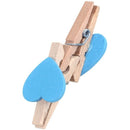 Love Heart Card Photo Clothespins Pegs Mini Wooden Clip 20pcs Blue Q8X6