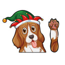 Elf Hat Beagle Dog Car Rear Windshield Wiper Stickers Decals Auto Styling