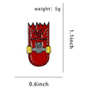 Creative Skateboard Pin Brooch Badge Jacket Clothing Backpack Pins (Red) A