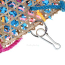 Colorful Bamboo Weave Wooden Swing Parrot Bell Toys Climbing Biting Bird Cage