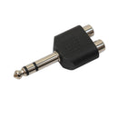 2Pcs 6.35mm 1/4" Stereo Plug to 2 RCA Female Jacks Splitter Audio Converter