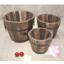 6x Rustic Wood Bucket Flower Pot Garden for Plants Flower Garden Decor