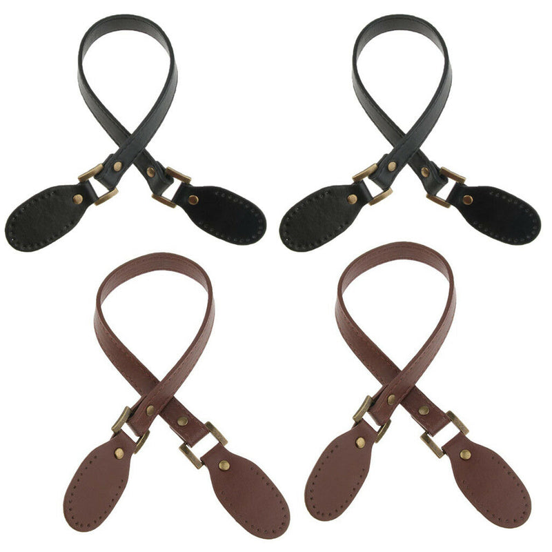 4PCS Bag Handle Handbag Strap Replacements DIY Bag Accessories Black+Brown