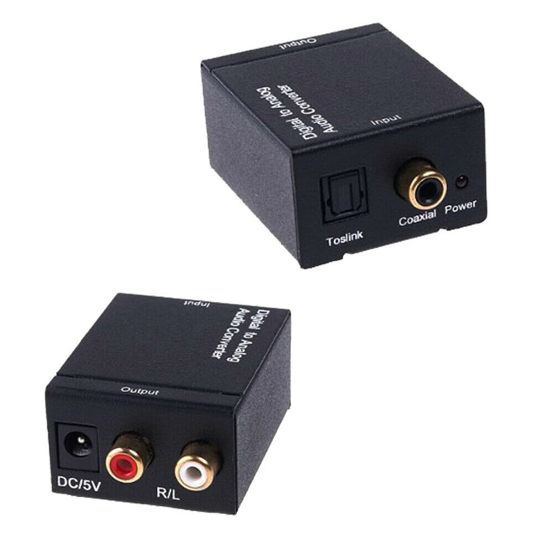 Digital Optical Coaxial Toslink to Analog RCA L/R Audio Converter Adapter Cables