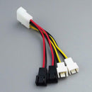 1pcs 4-Pin Molex to 3-Pin fan Power Cable Adapter Connector 12v*2 / 5v*2