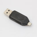 2Pcs 2 in 1 Dual USB Plug OTG SD TF Card Reader for Smartphone Computer